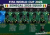 Daftar Pemain Timnas Senegal 2026 daftar pemain timnas senegal 2026